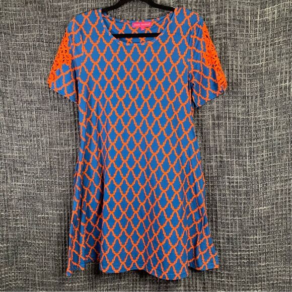 Simply Southern Dresses & Skirts - SIMPLY SOUTHERN Short Sleeve Geometric Print Dress with Lace Detail Small #700